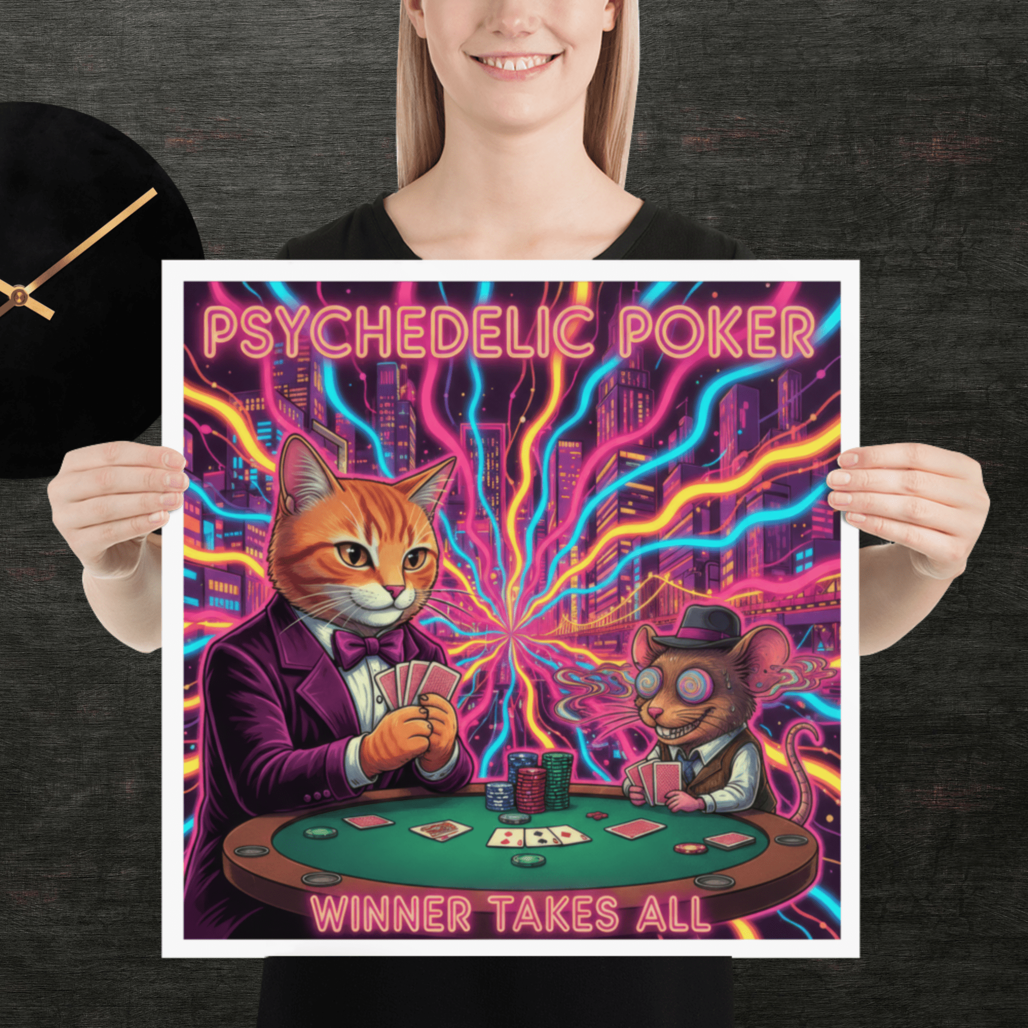 Trippy Cat and mouse Poster